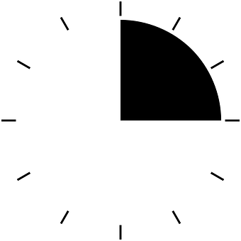 Quarter Past The Hour Clock Illustration PNG image