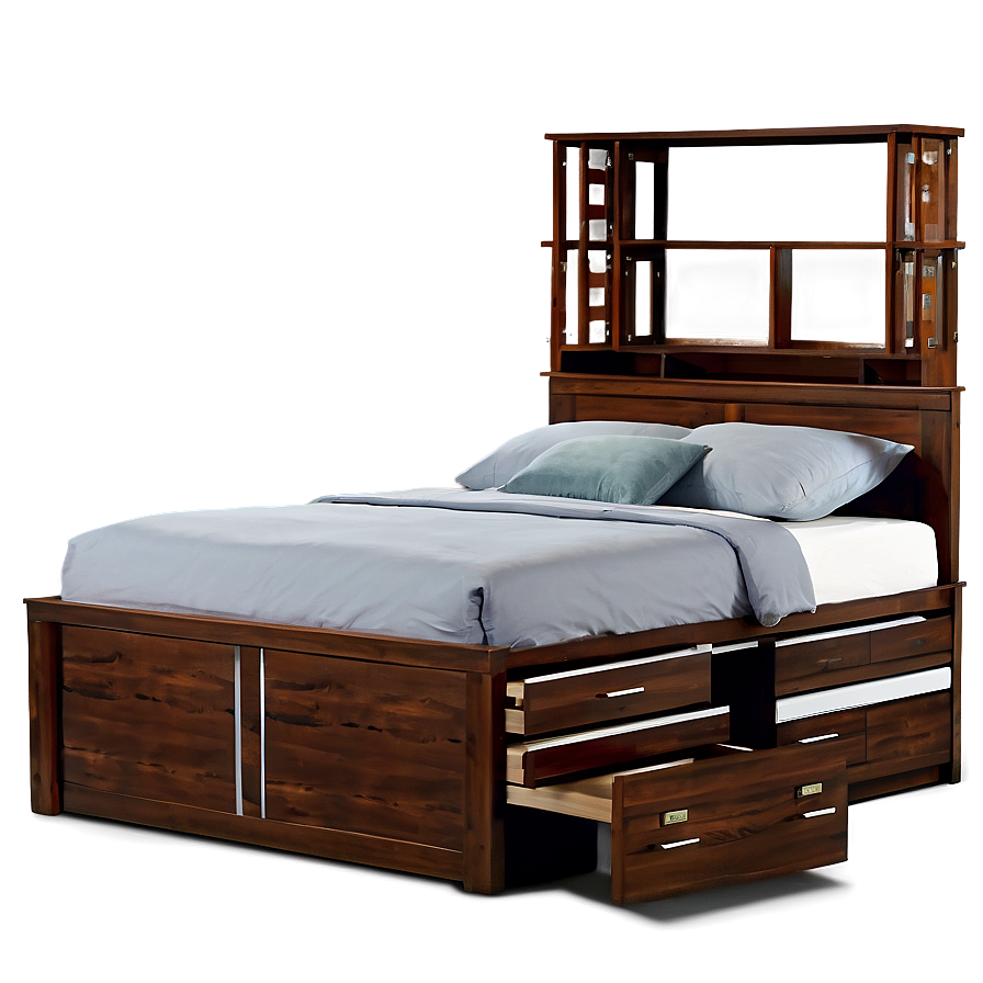 Queen Bed With Storage Png Vfr PNG image