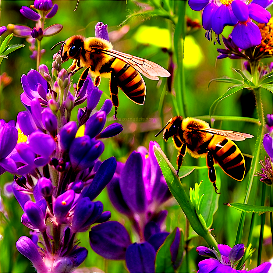 Queen Bee In A Wildflower Meadow Png 06262024 PNG image