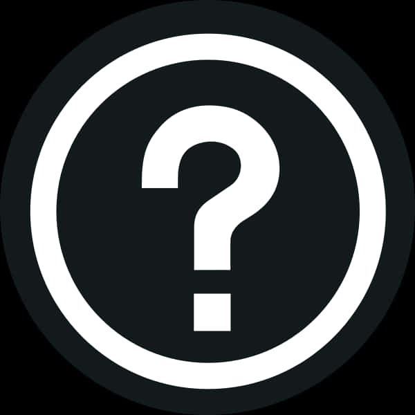 Question Mark Icon Blackand White PNG image