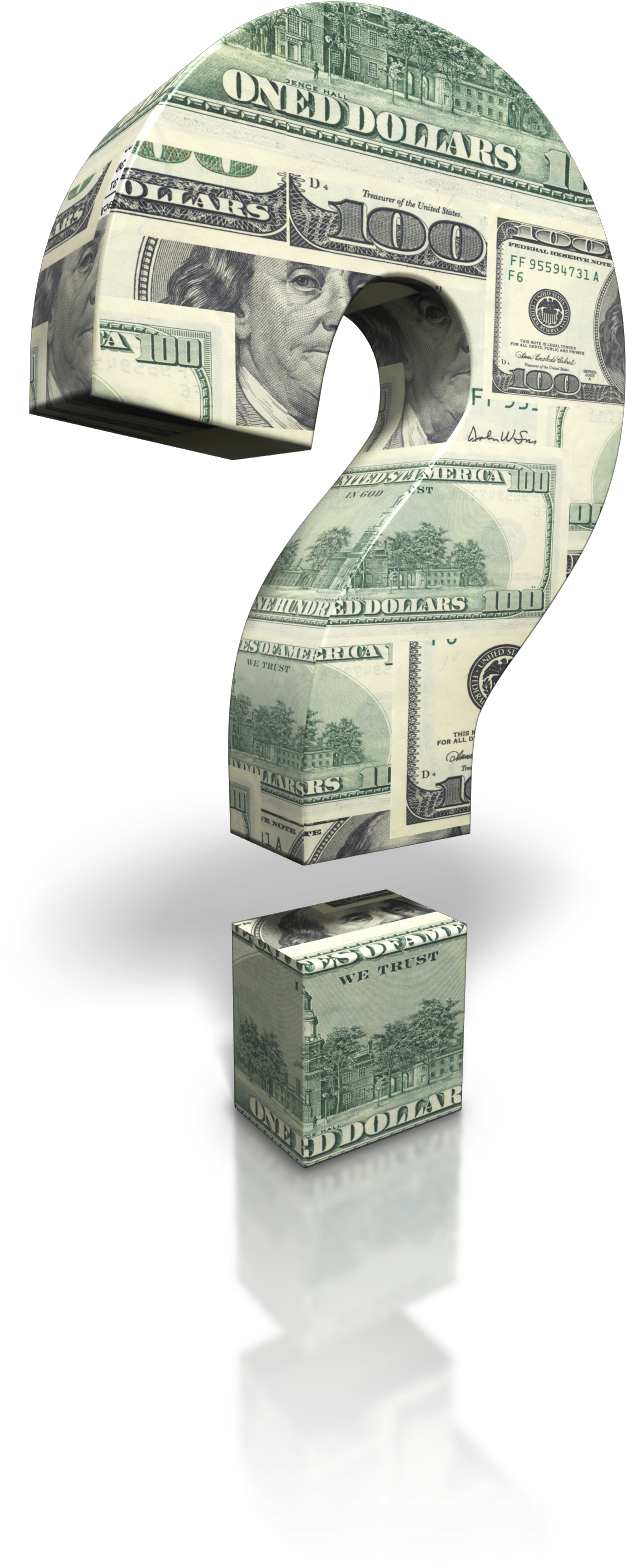 Question Mark100 Dollar Bill PNG image