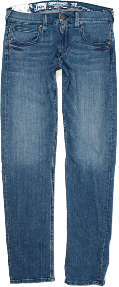 Quiksilver Blue Jeans Front View PNG image