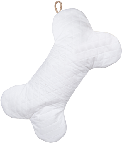 Quilted White Dog Bone Pillow PNG image