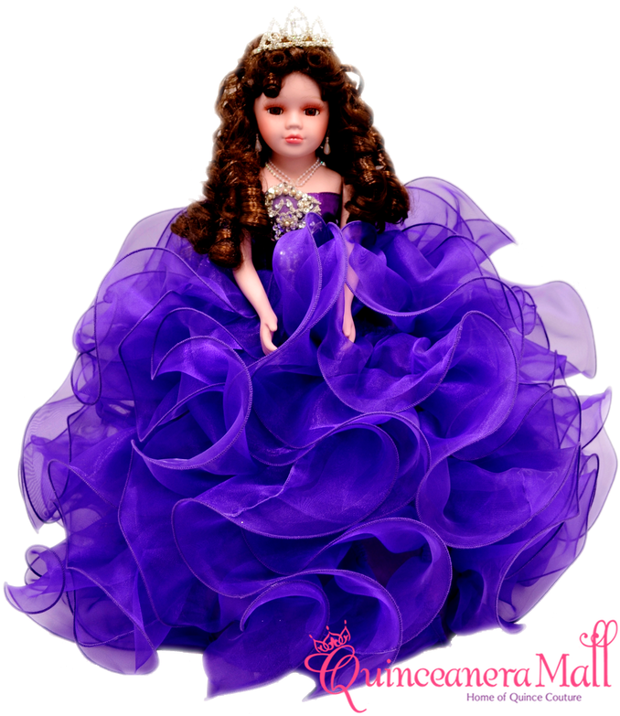 Quinceanera Dollin Purple Dress PNG image