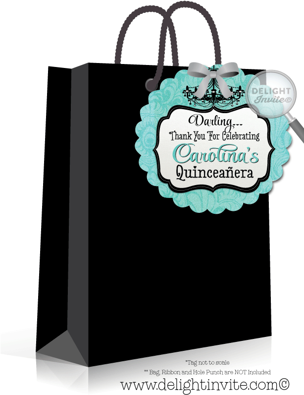 Quinceanera Thank You Gift Bag PNG image