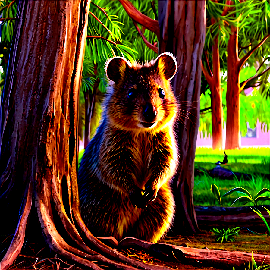 Quokka Under Tree Shade Png 3 PNG image