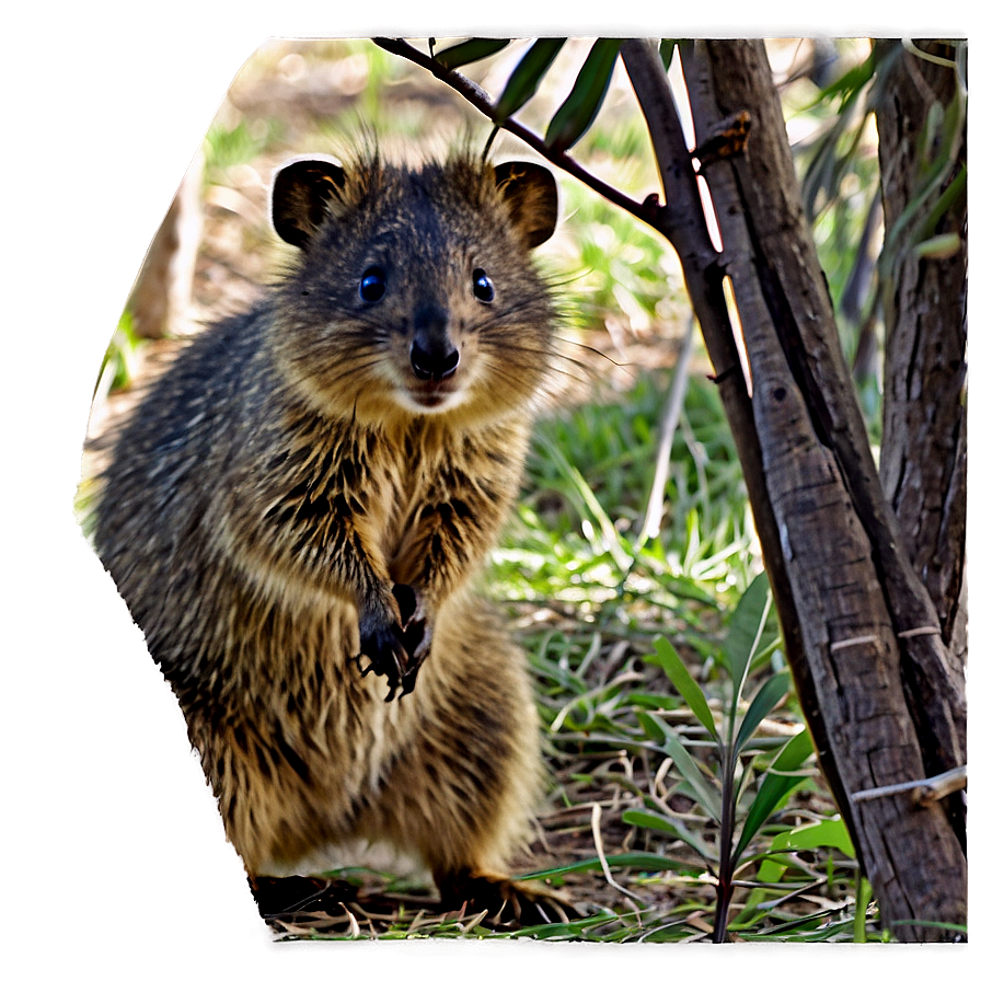 Quokka Under Tree Shade Png Bvo PNG image