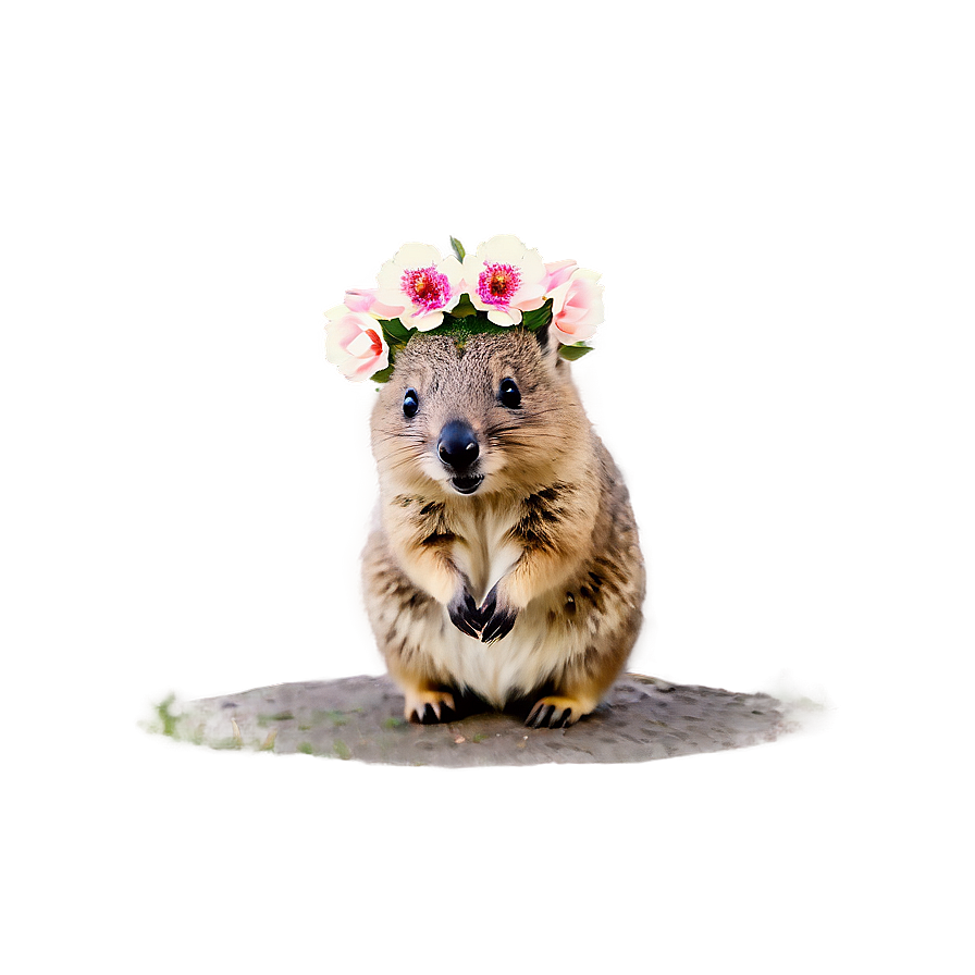 Quokka With Flower Crown Png 95 PNG image