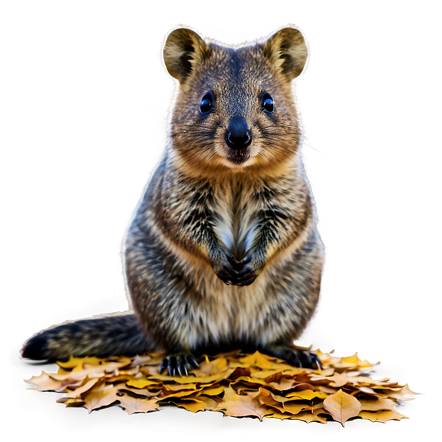 Quokka With Leaves Background Png 06242024 PNG image