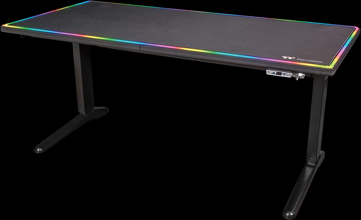 R G B Gaming Desk Black Background PNG image