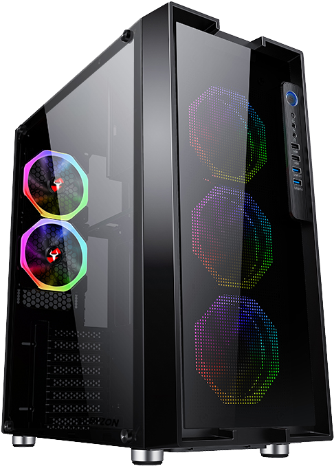 R G B Gaming P C Tower Case PNG image