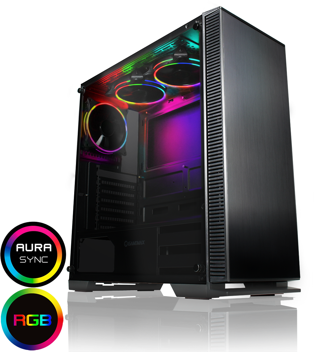 R G B Gaming P C Tower Case PNG image