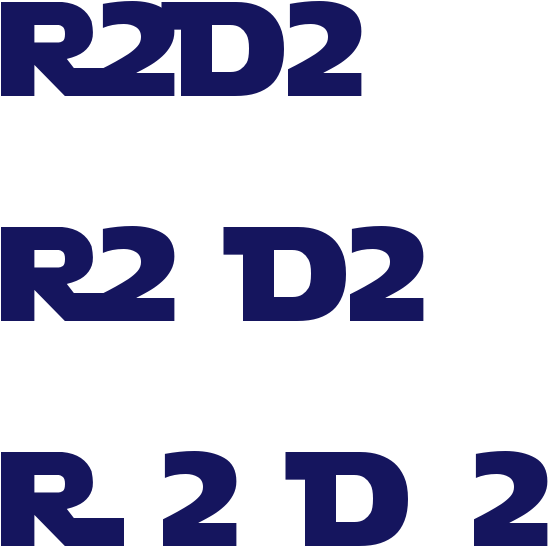 R2 D2 Font Variations PNG image