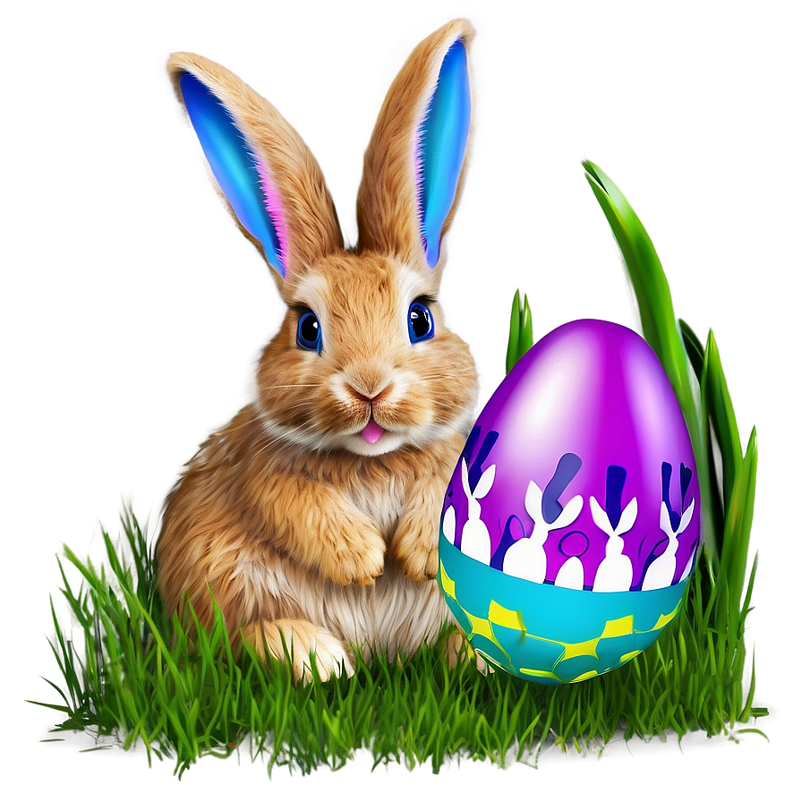 Rabbit With Easter Eggs Png Gbe PNG image