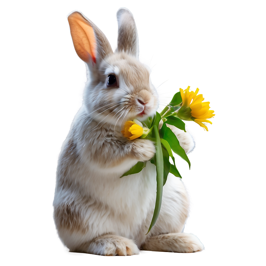 Rabbit With Flowers Png Dur PNG image