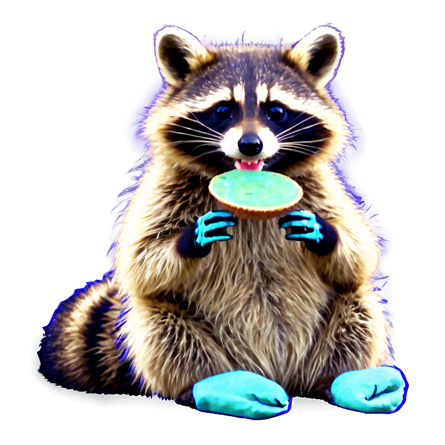 Raccoon Eating Snack Png 05232024 PNG image