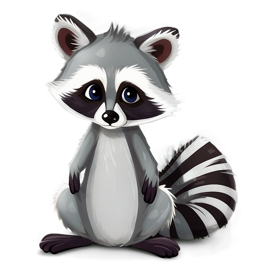 Raccoon In Cartoon Style Png Dsb PNG image