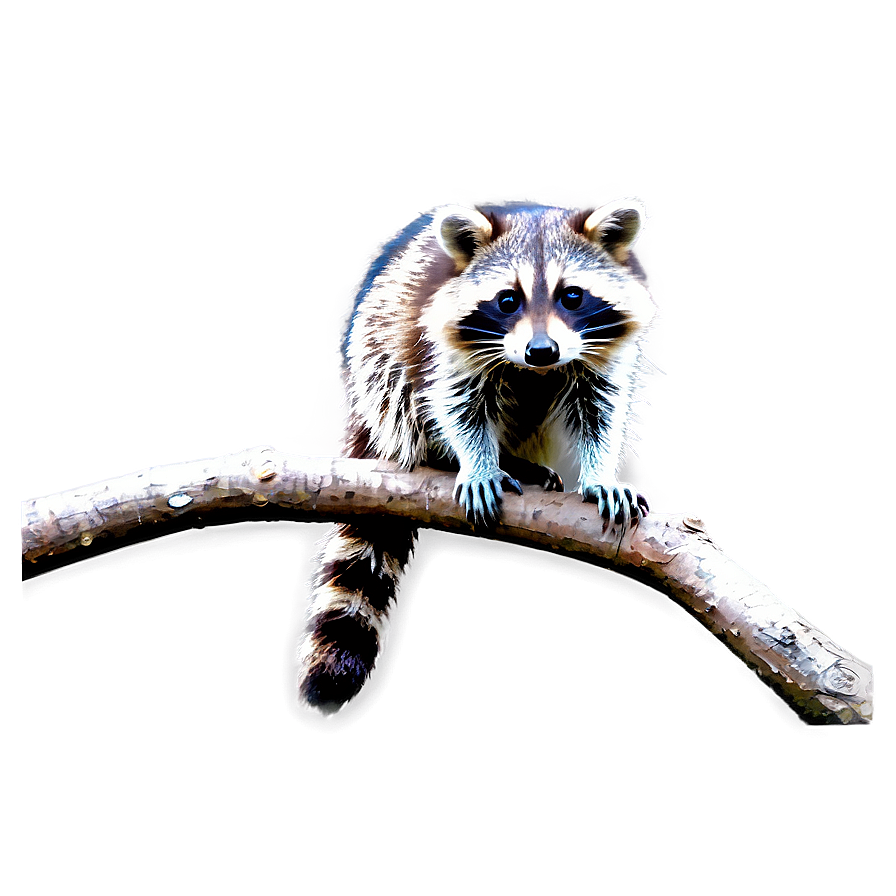 Raccoon On Branch Png 05232024 PNG image