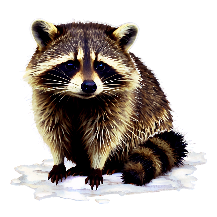 Raccoon Winter Scene Png 05232024 PNG image