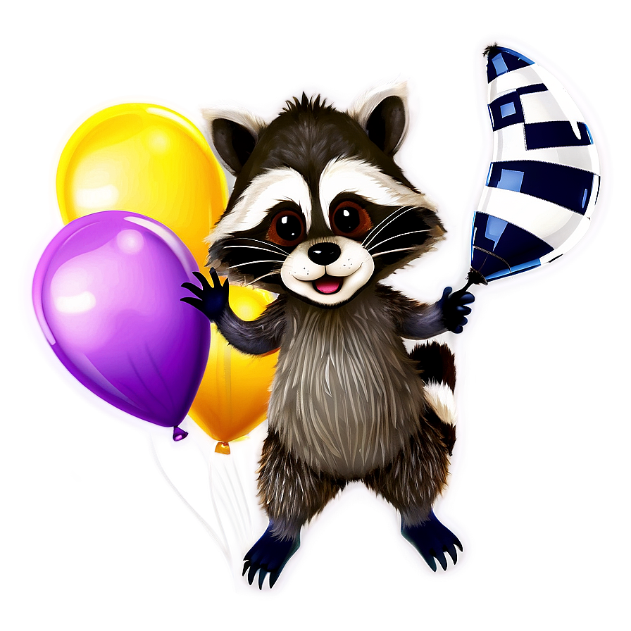 Raccoon With Balloon Png Bmx PNG image