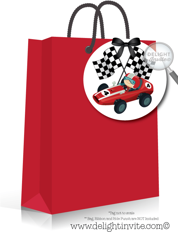 Racing Themed Party Favor Bag PNG image