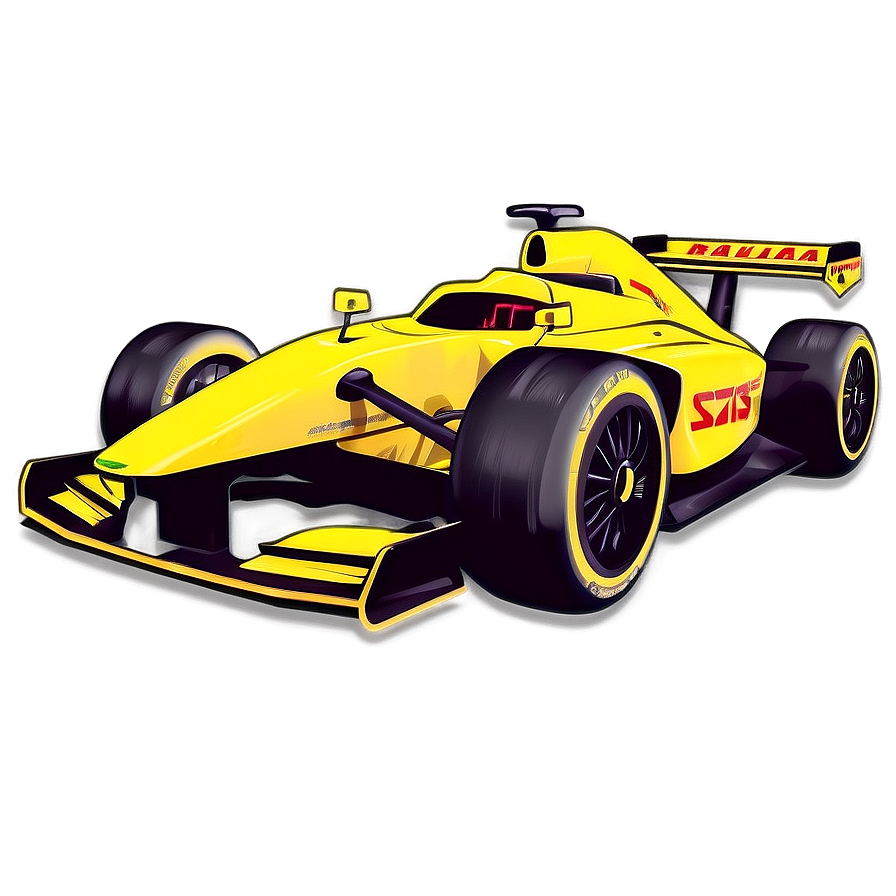 Racing Yellow Car Graphic Png 06292024 PNG image