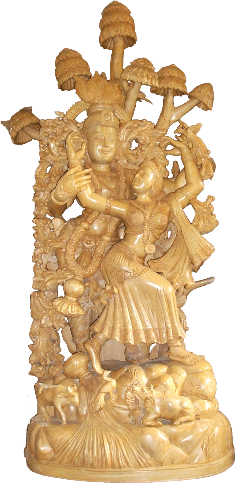 Radha Krishna Eternal Love Sculpture PNG image