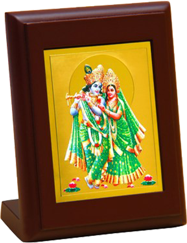 Radha Krishna Traditional Art Frame PNG image