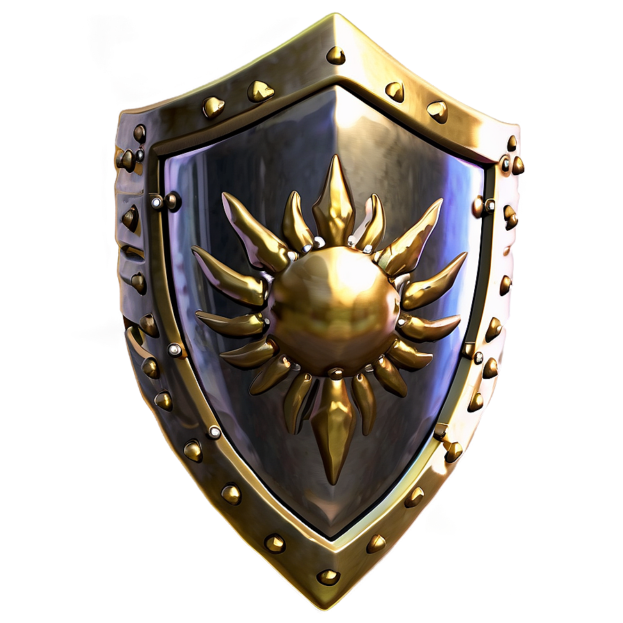 Radiant Gold Shield Png 06282024 PNG image