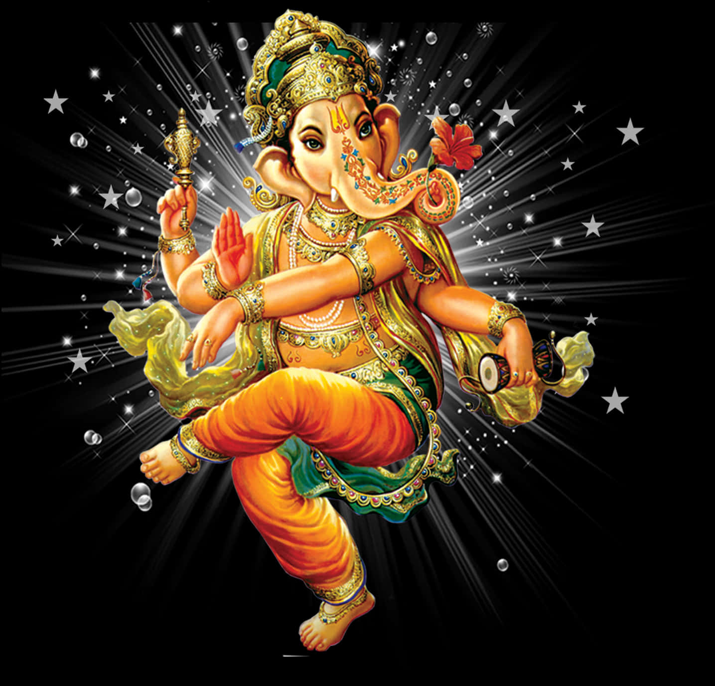 Radiant Lord Ganesha PNG image