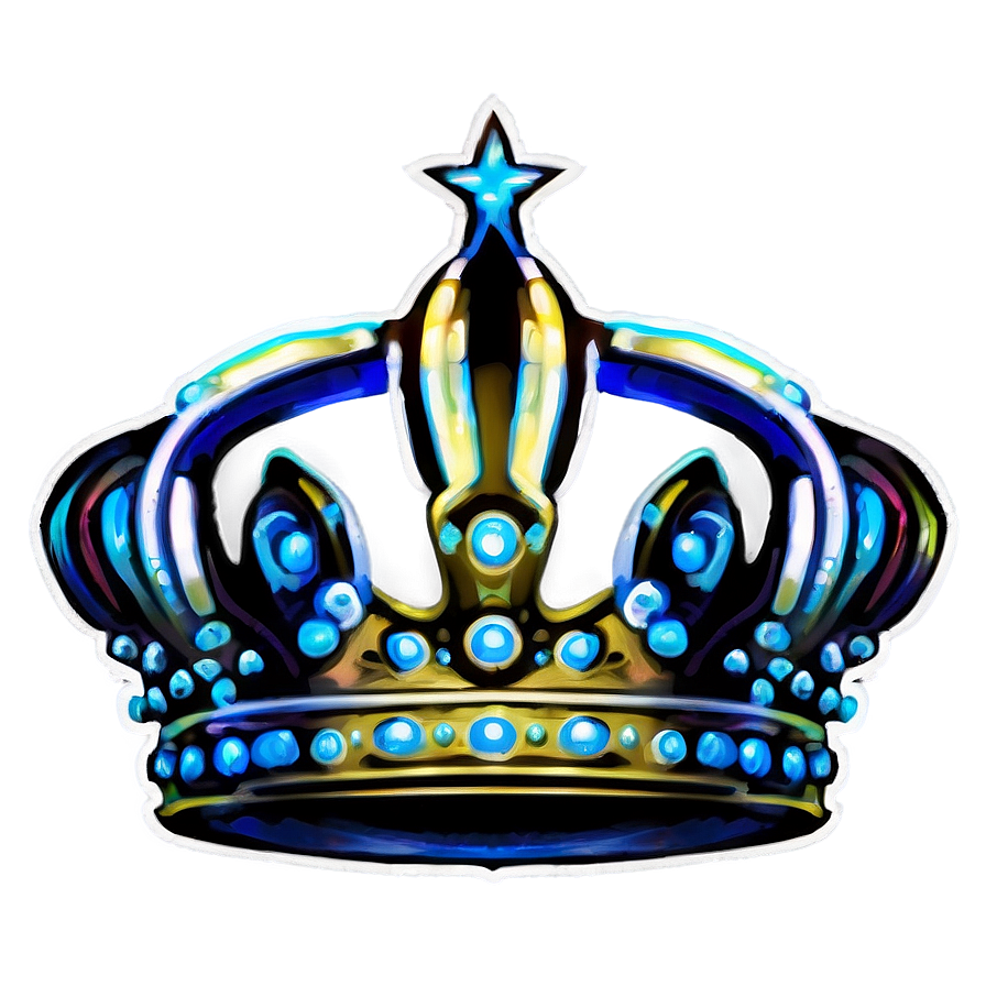 Radiant Neon Crown Emblem Png Avg PNG image