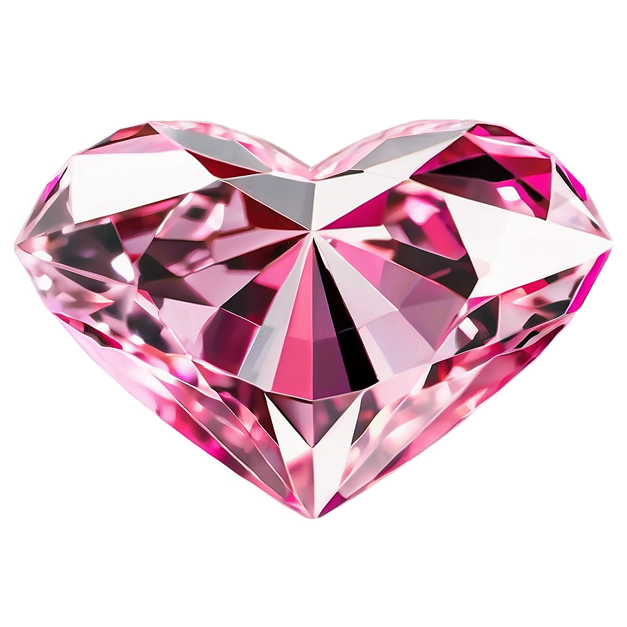 Radiant Pink Heart Diamond Clipart Png 06282024 PNG image