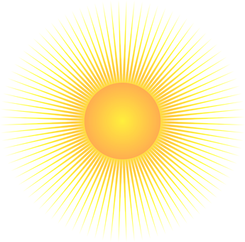 Radiant Sun Graphic PNG image