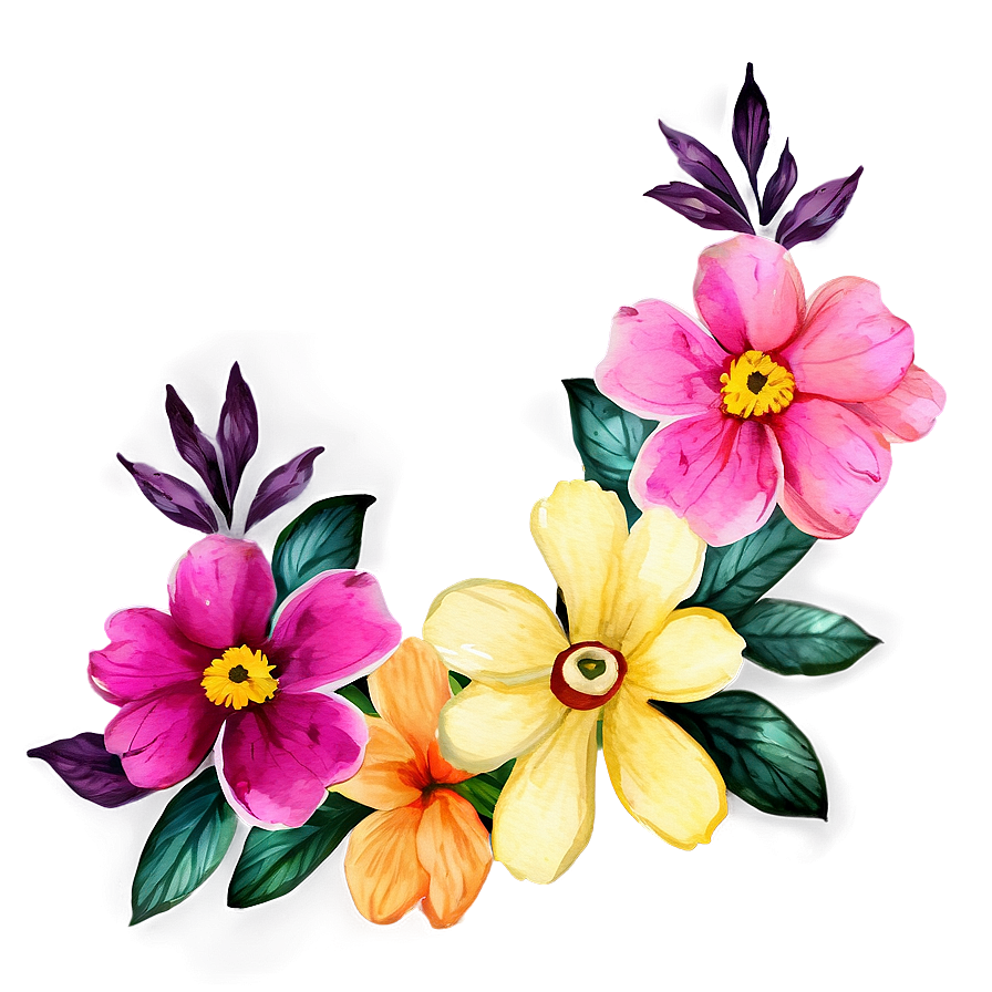 Radiant Watercolor Floral Png 90 PNG image