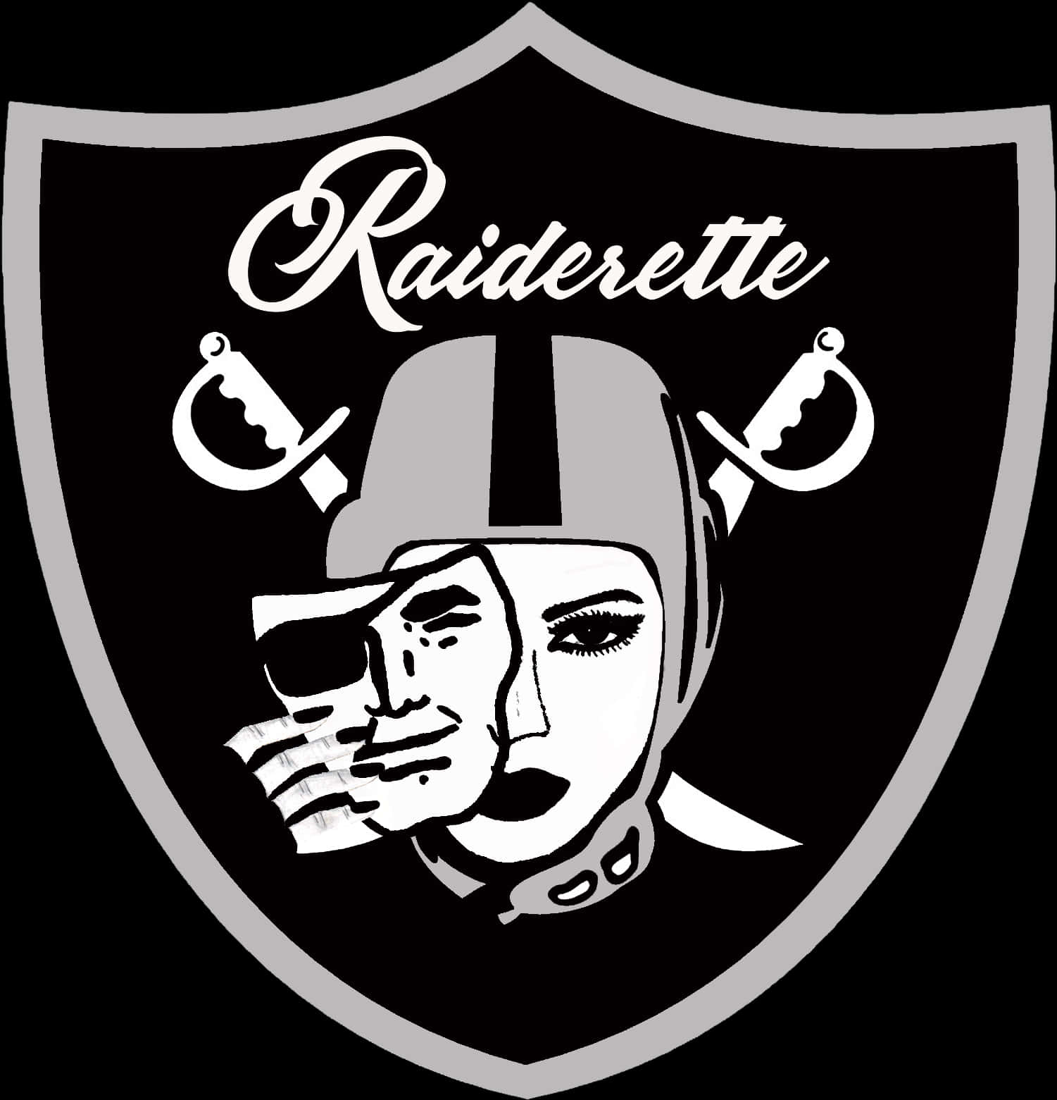 Raiderette Logo Blackand White PNG image