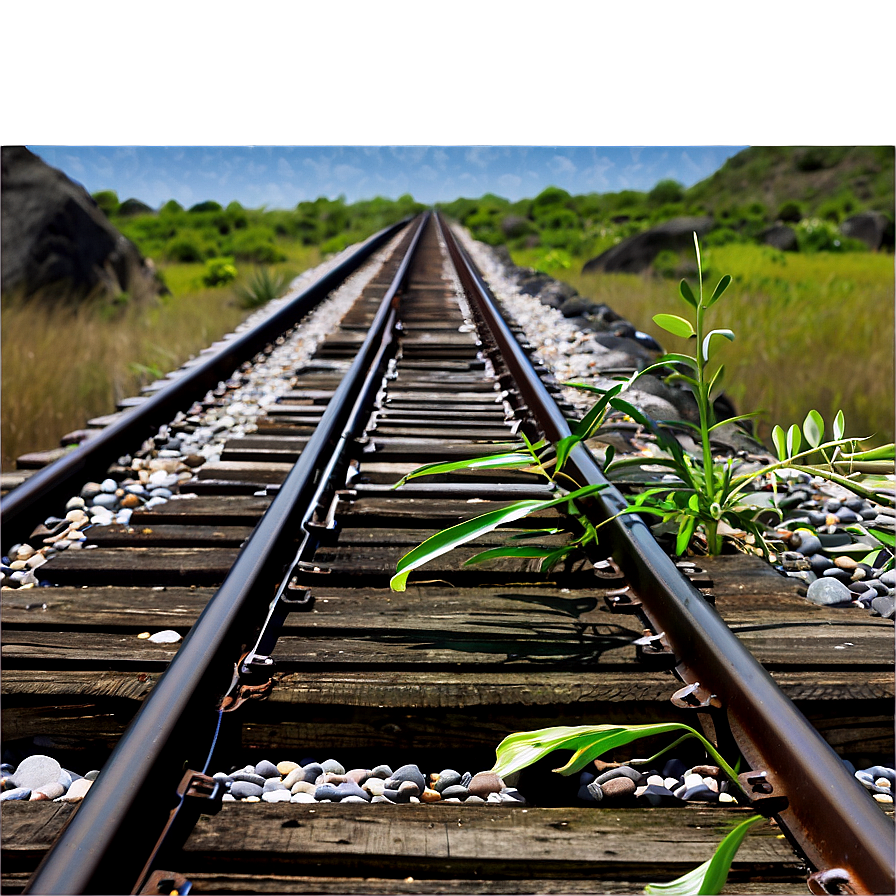 Railroad Tracks Near Beachside Png 06122024 PNG image