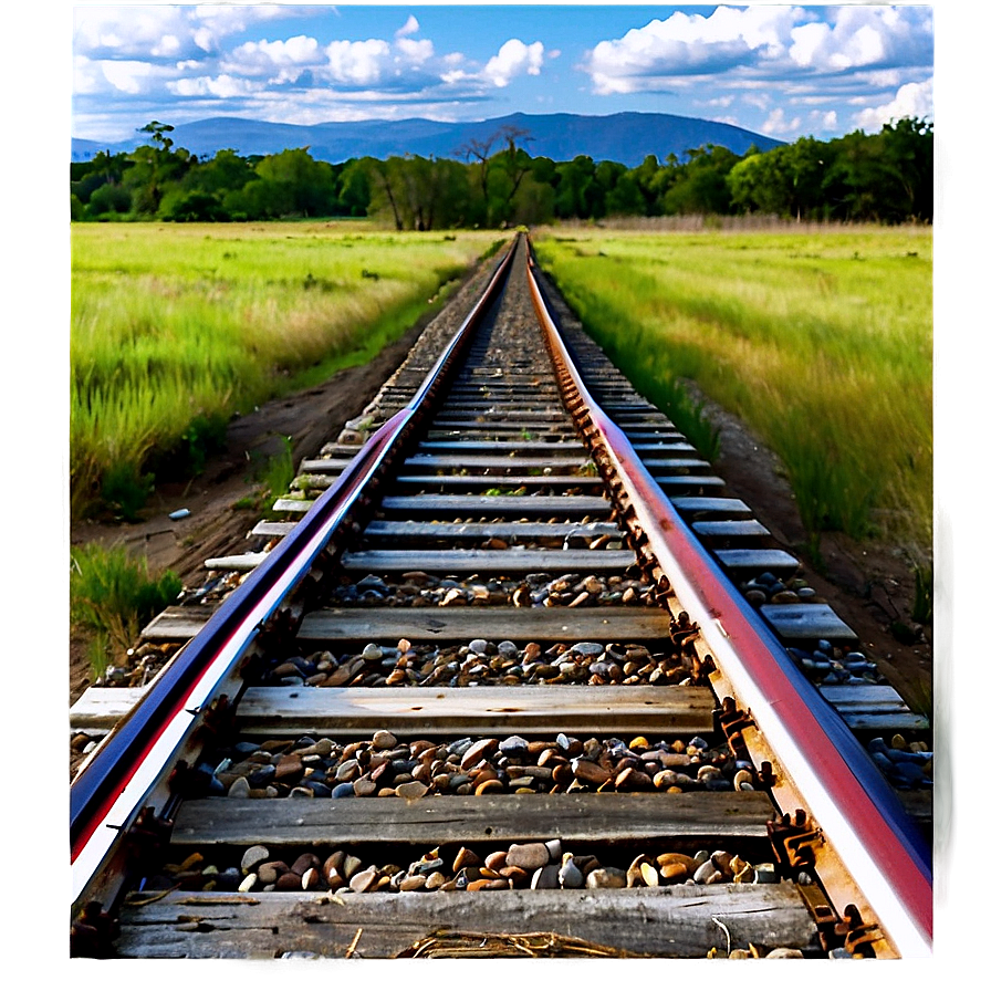 Railroad Tracks Through Countryside Png Osf36 PNG image