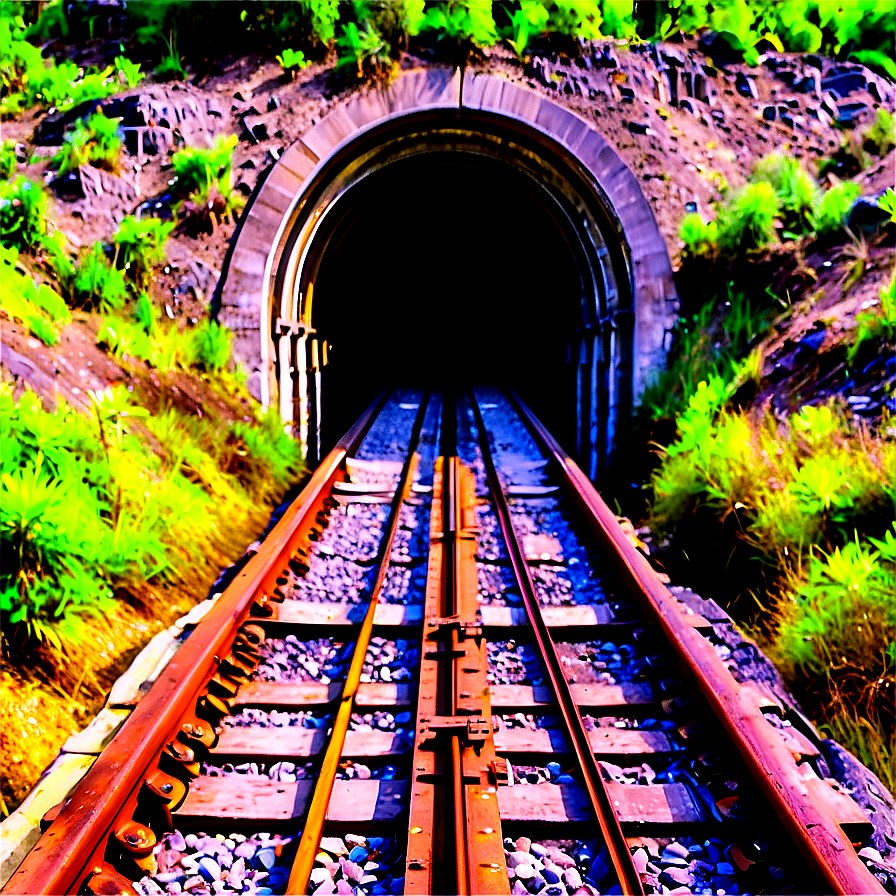 Railroad Tunnel Through Mountain Png 69 PNG image