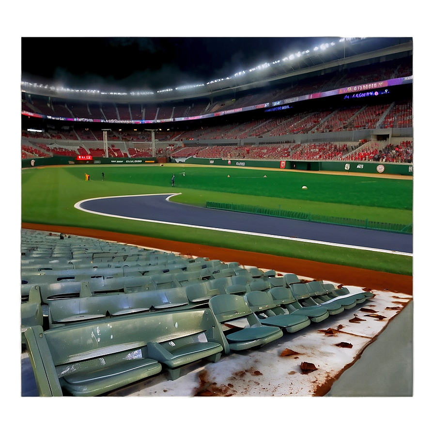 Rain Delay Baseball Stadium Scene Png Mad PNG image