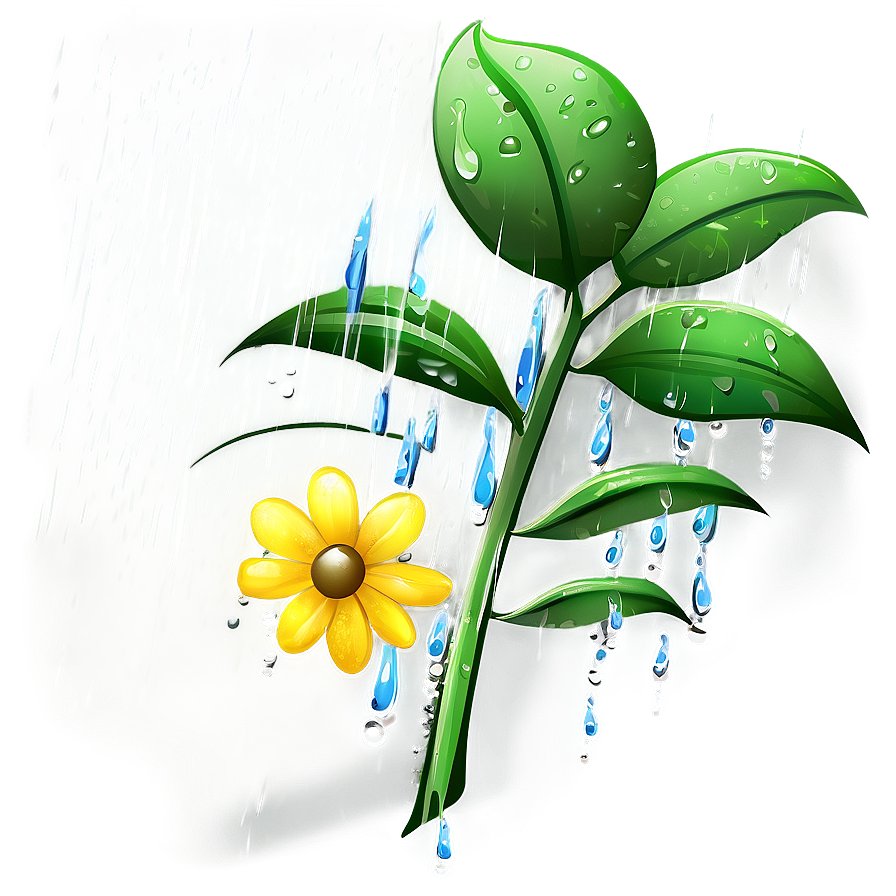Rain On Flowers Png 05032024 PNG image
