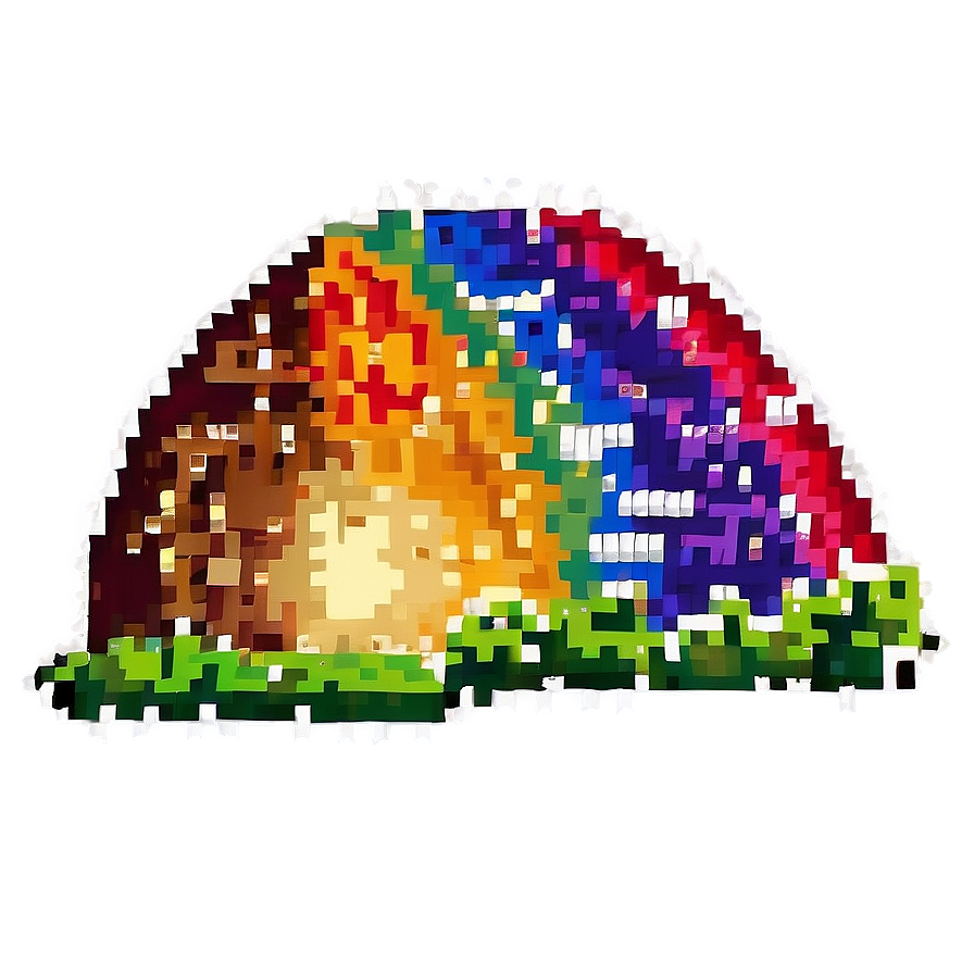 Rainbow 8-bit Pixel Art Png Wya85 PNG image