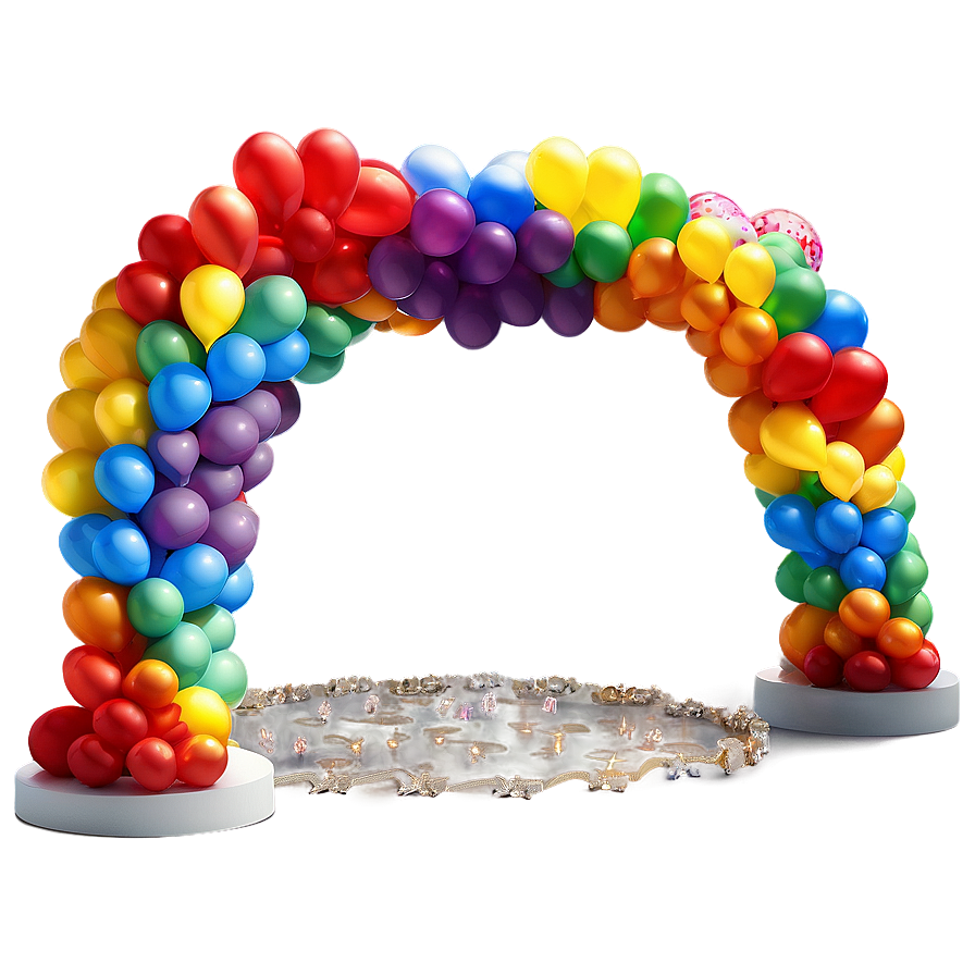 Rainbow Balloon Arch Setup Png Tvx34 PNG image