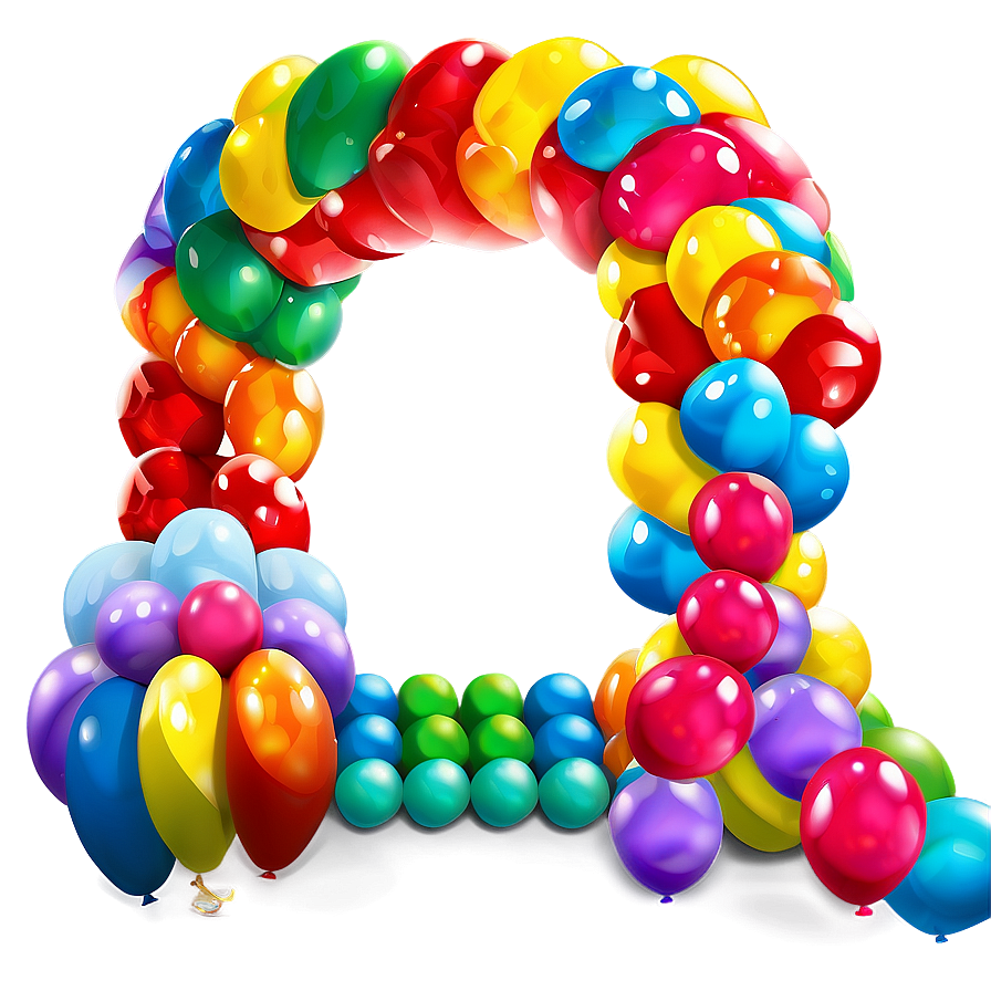 Rainbow Balloon Garland Setup Png 06282024 PNG image