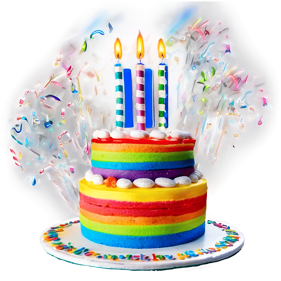 Rainbow Birthday Cake Png 05042024 PNG image