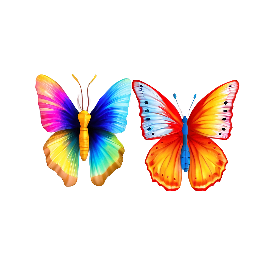 Rainbow Butterflies Png 05232024 PNG image