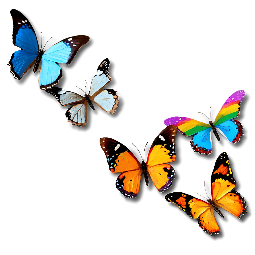 Rainbow Butterflies Png 05232024 PNG image