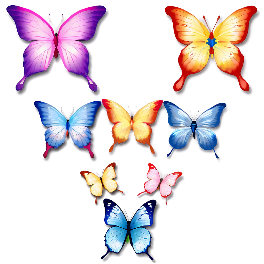 Rainbow Butterflies Png 63 PNG image