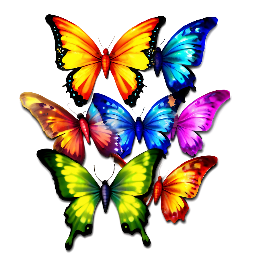 Rainbow Butterflies Png Rpd PNG image