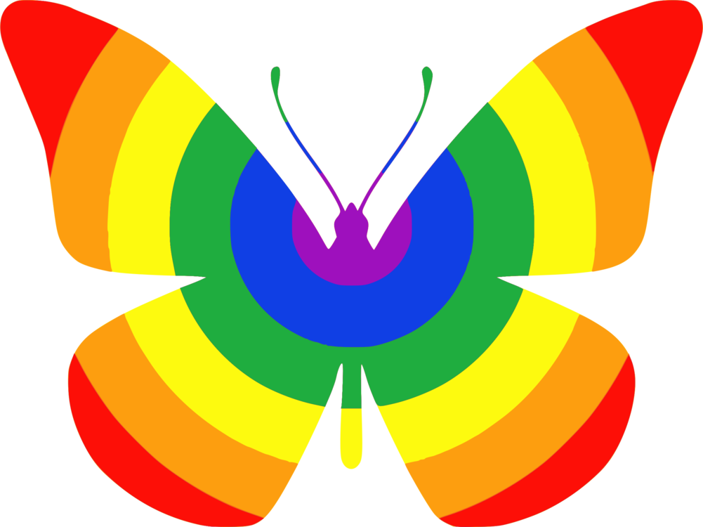 Rainbow Butterfly Graphic PNG image