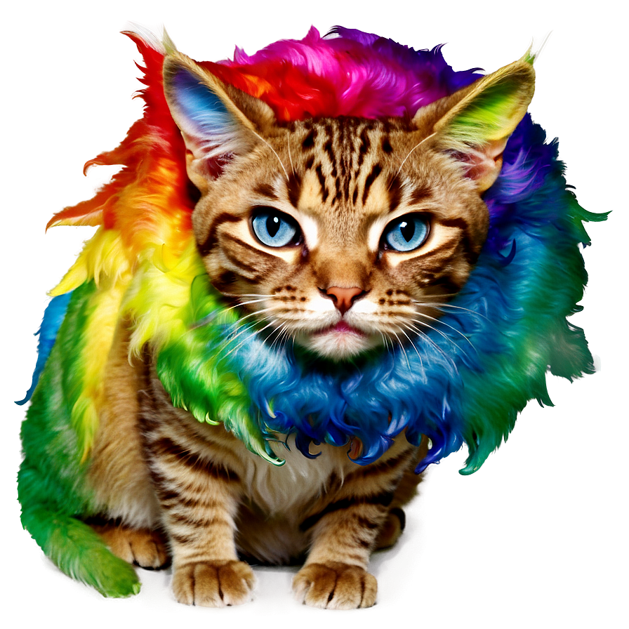 Rainbow Cat Fantasy Png C PNG image